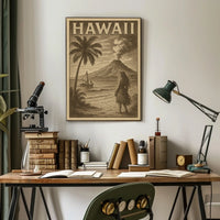 Hawaii Vintage Travel Decor Poster