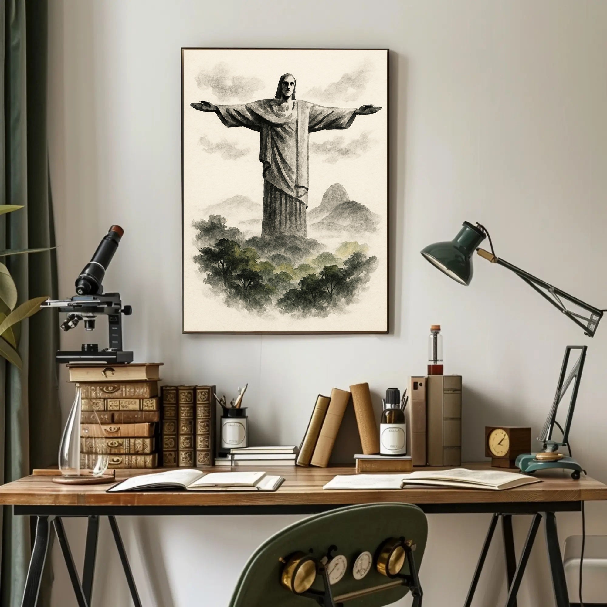 Christ the Redeemer Illustration Poster