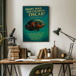 Oscar Fish Modern Art Poster: Bold & Colorful