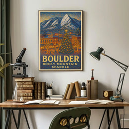 Boulder Rocky Mountain Sparkle Poster