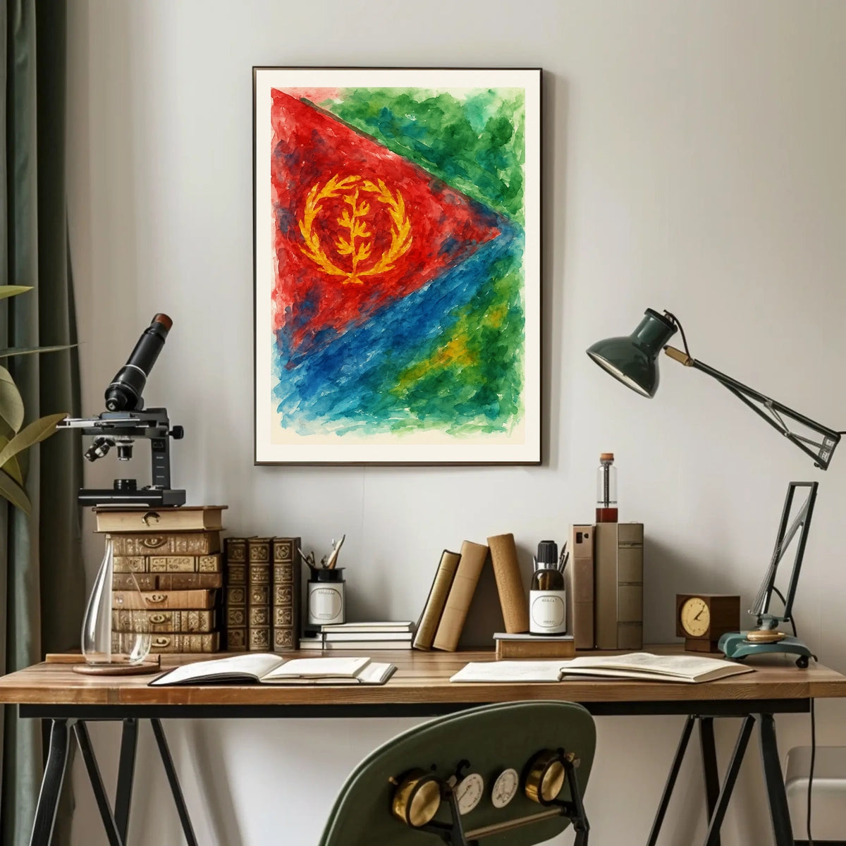 Eritrean Flag Watercolor Art Poster