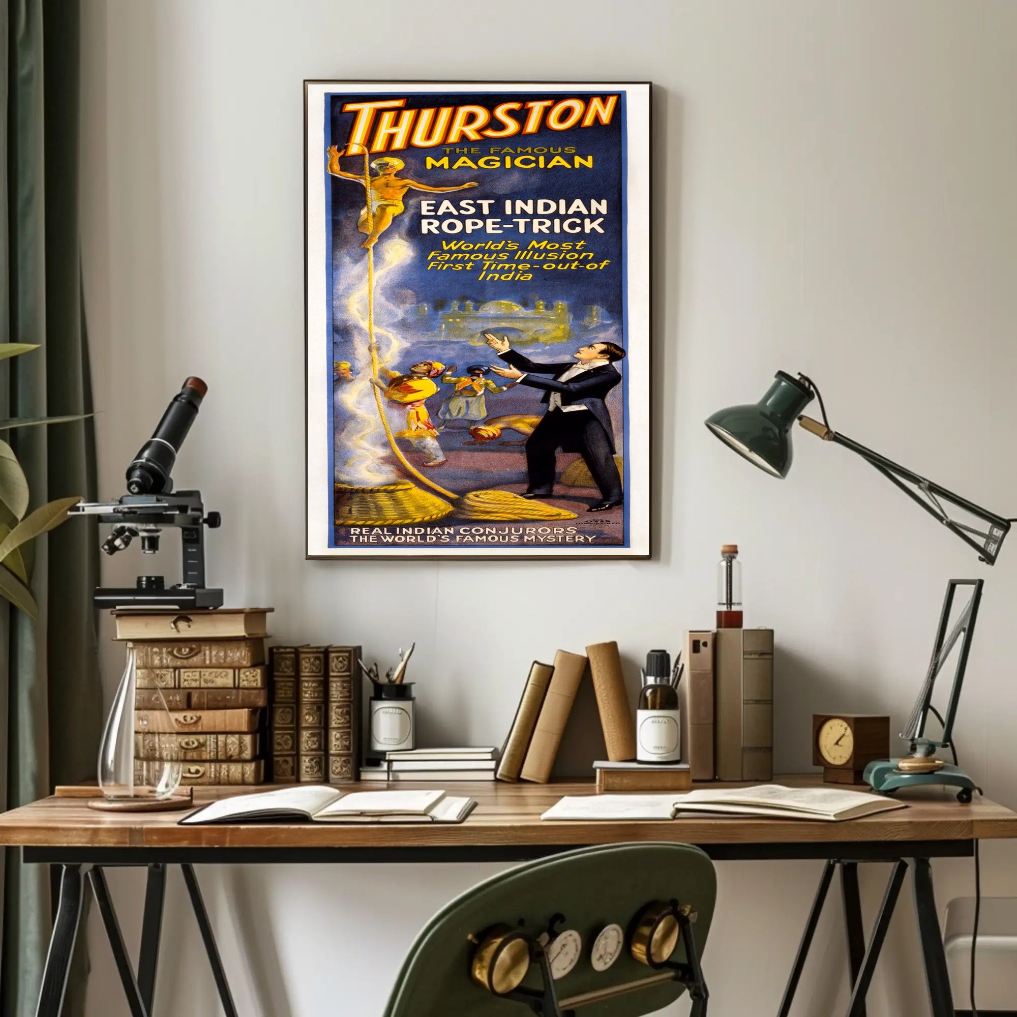 Magic Rope-Trick Illusion Vintage Cultural or Heritage Poster