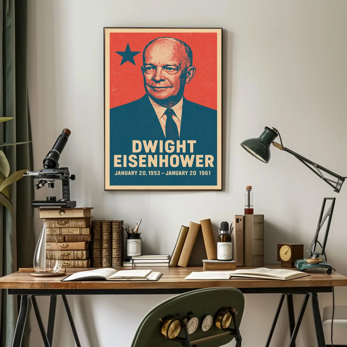 Eisenhower Nostalgic Patriotic Retro Poster