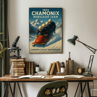 Chamonix Bobsleigh Team 1924 Poster
