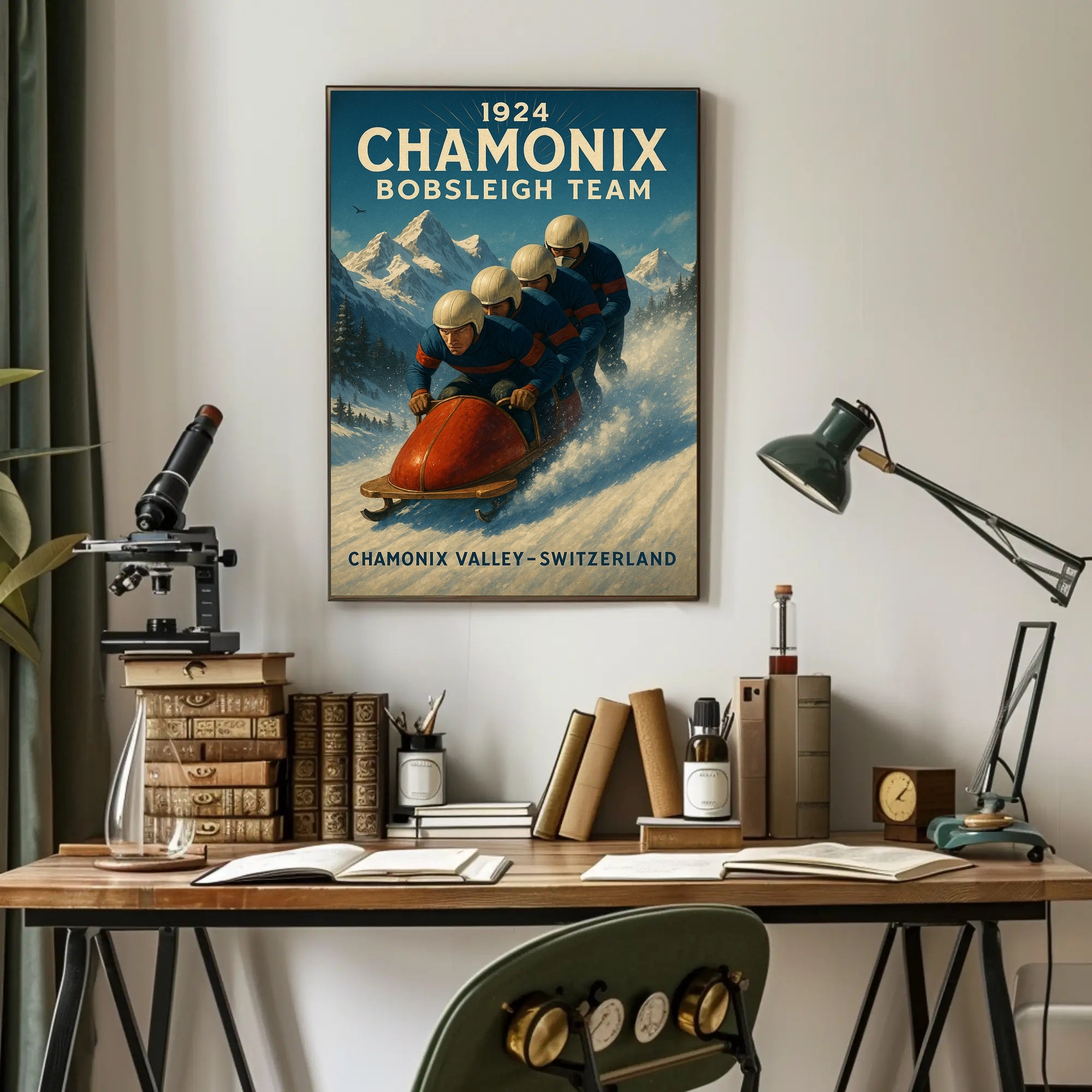 Chamonix Bobsleigh Team 1924 Poster