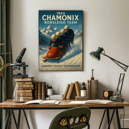 Chamonix Bobsleigh Team 1924 Poster