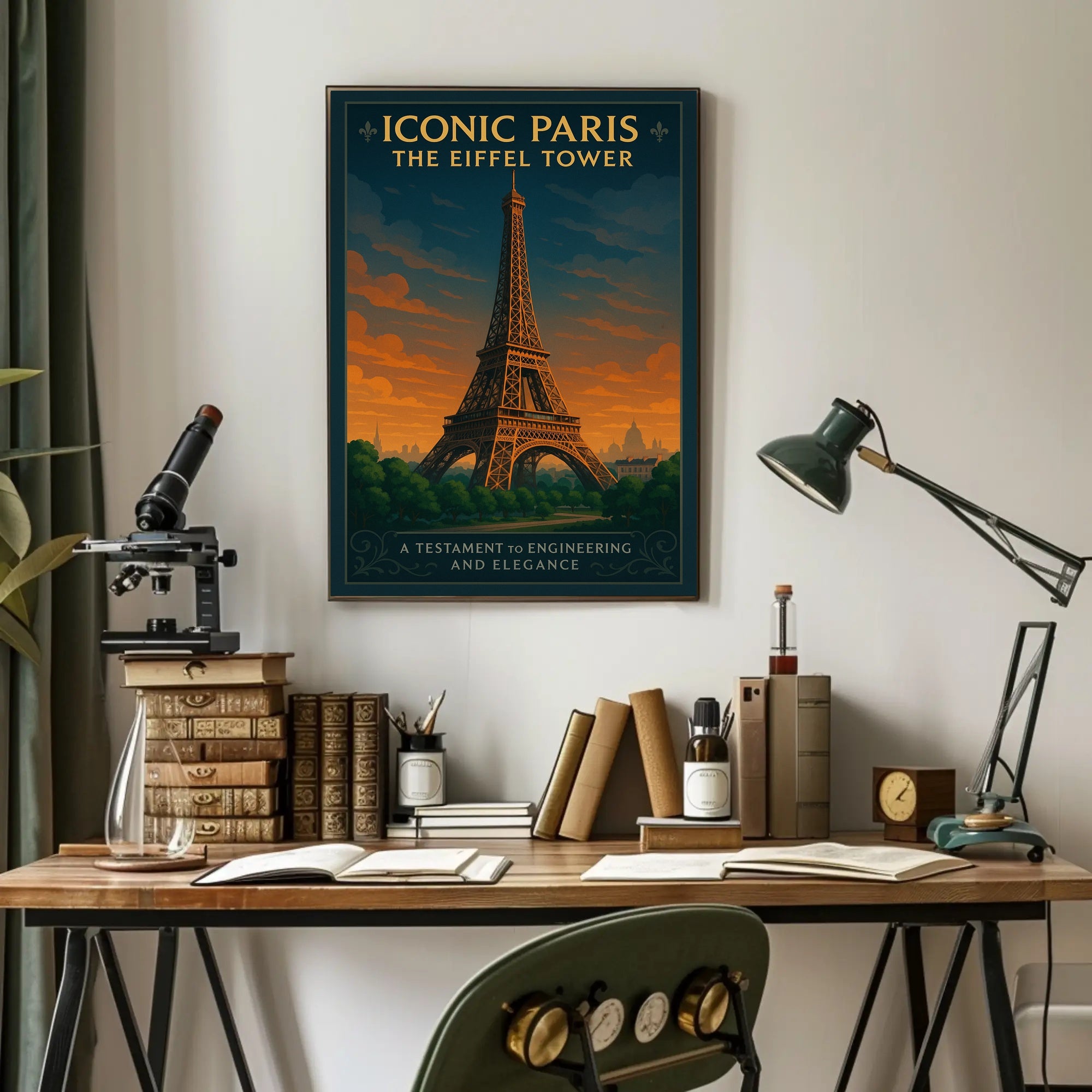 Iconic Paris Eiffel Tower Wall Art Print PosterGoat