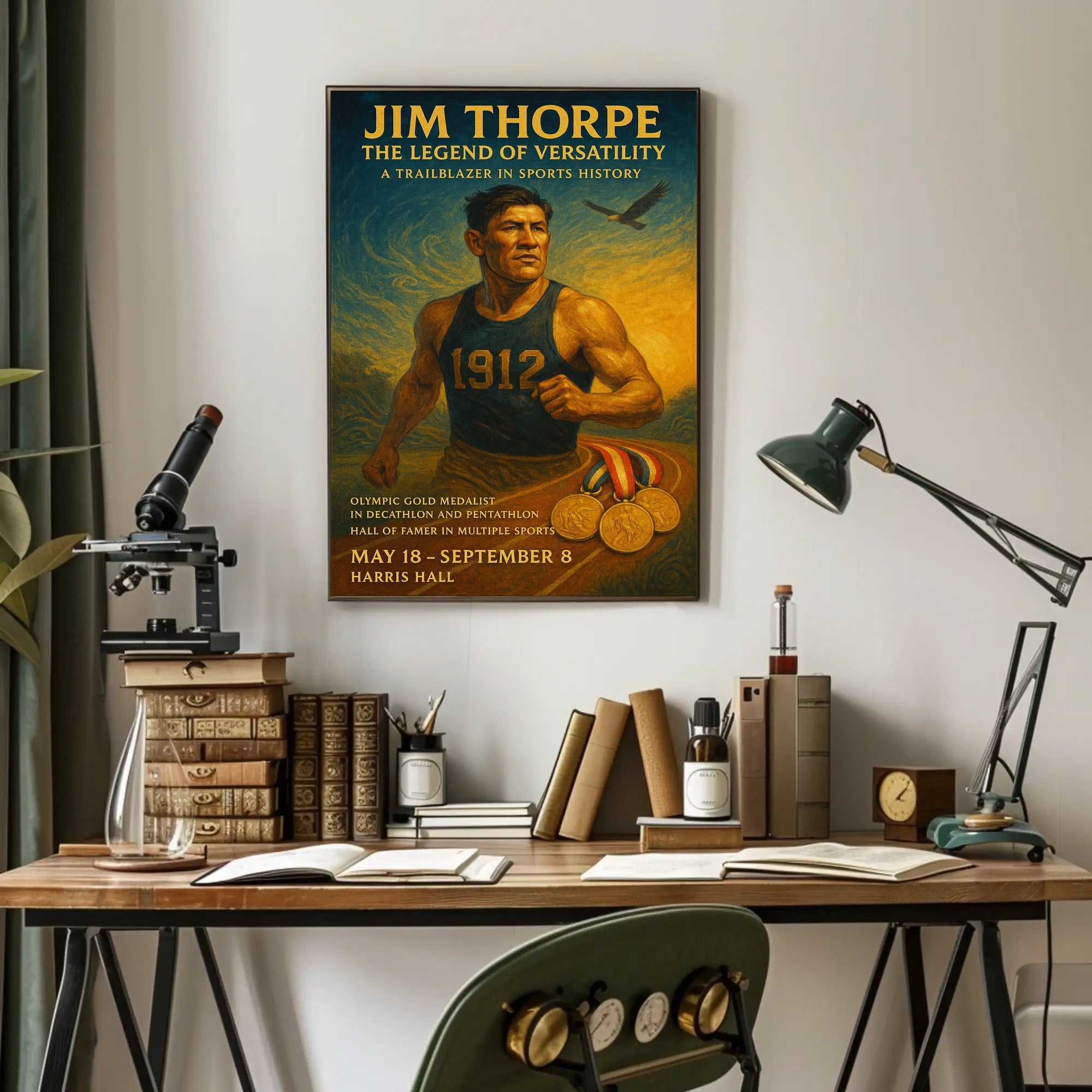 Jim Thorpe Athletic Excellence Vintage Sports Poster