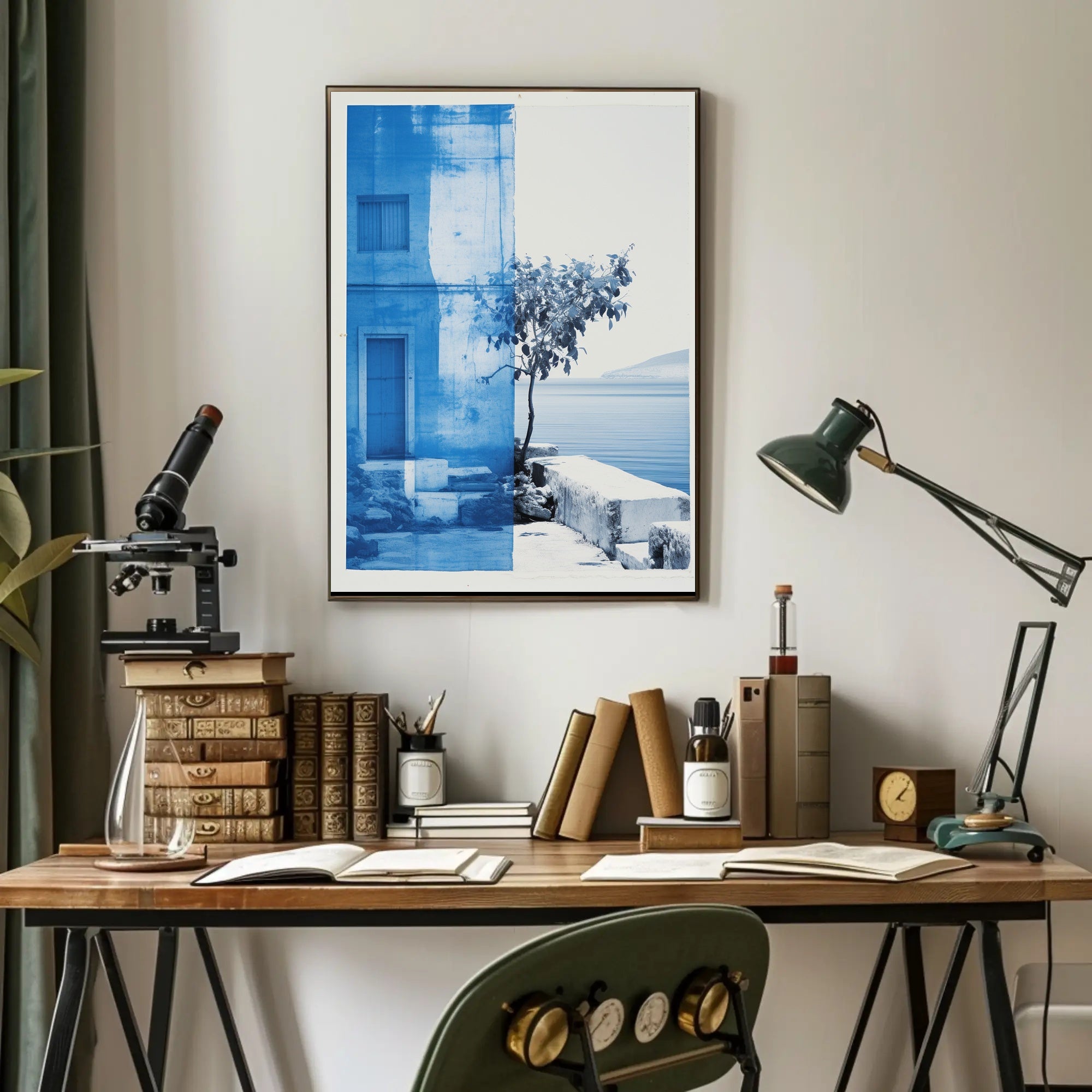 Timeless Blue Mediterranean Serenity Artistic Poster