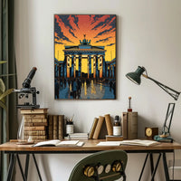 Sunset At The Brandenburg Gate Poster