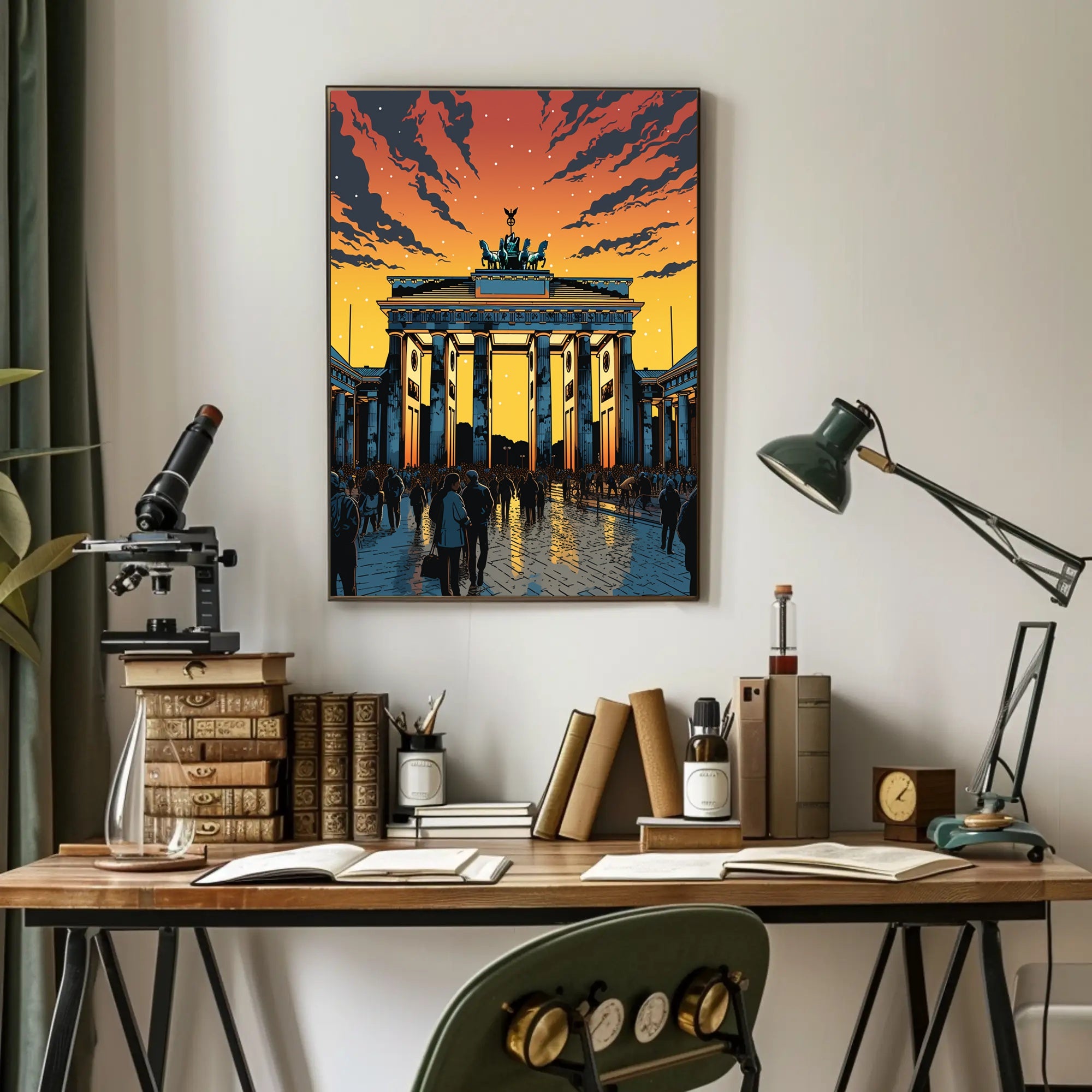 Sunset At The Brandenburg Gate Poster