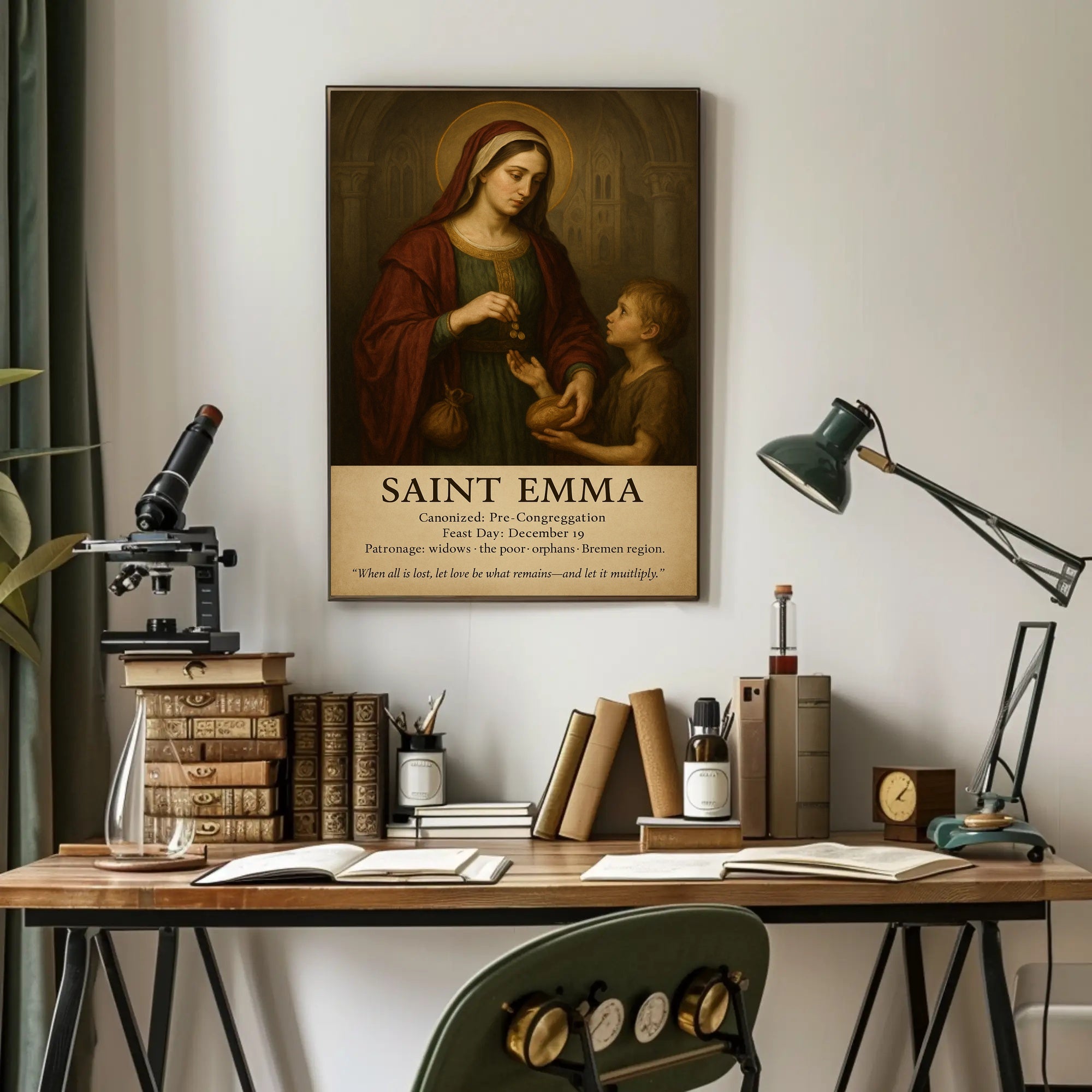 Saint Emma: Compassionate Icon of Charity in Heritage Poster