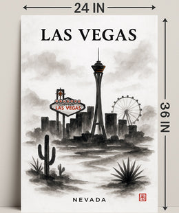 Las Vegas Skyline Poster PosterGoat