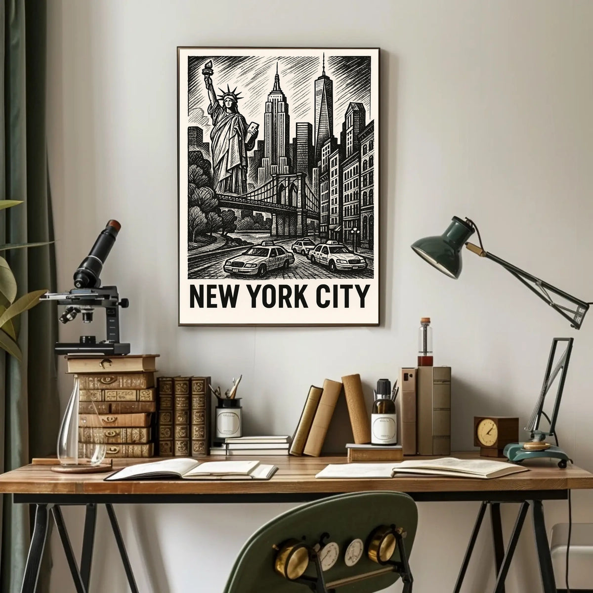 Iconic New York City Poster Black And White Wall Art NYC