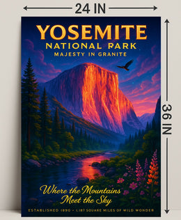 Yosemite National Park Majesty in Granite Poster PosterGoat