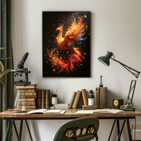 Phoenix Rebirth: Vibrant Fantasy Art Poster
