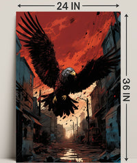 Majestic Eagle In Urban Ruins Poster PosterGoat