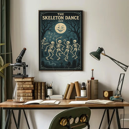 Dancing Skeletons Vintage Animation Pop Culture Poster