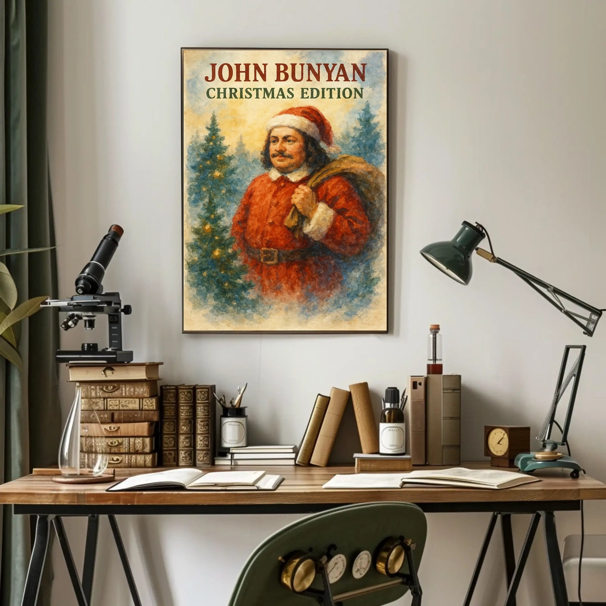John Bunyan Christmas Red Coat Historical Poster