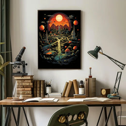 Futuristic Cosmic Landscape Poster