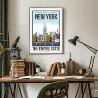 Empire State Building New York City Poster Vintage Travel