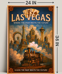Las Vegas  Where the Past Meets the Future Poster PosterGoat