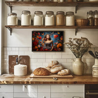 Romantic Vintage Scene with Butterflies Artistic Poster