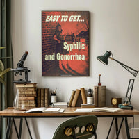 Syphilis and Gonorrhea Warning Mid-20th-Century Propaganda Poster PosterGoat