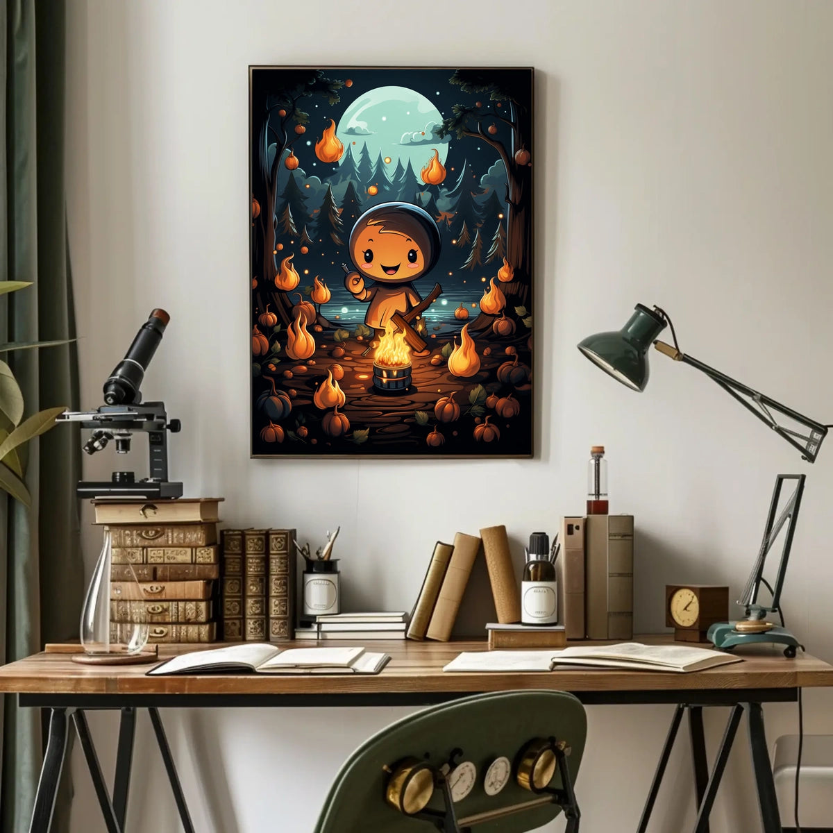 Enchanted Forest Campfire Poster