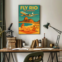 Travel to Rio de Janeiro Retro Travel Poster
