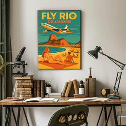 Travel to Rio de Janeiro Retro Travel Poster