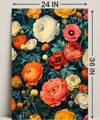 Floral Harmony in Modern Vintage Artistic Poster