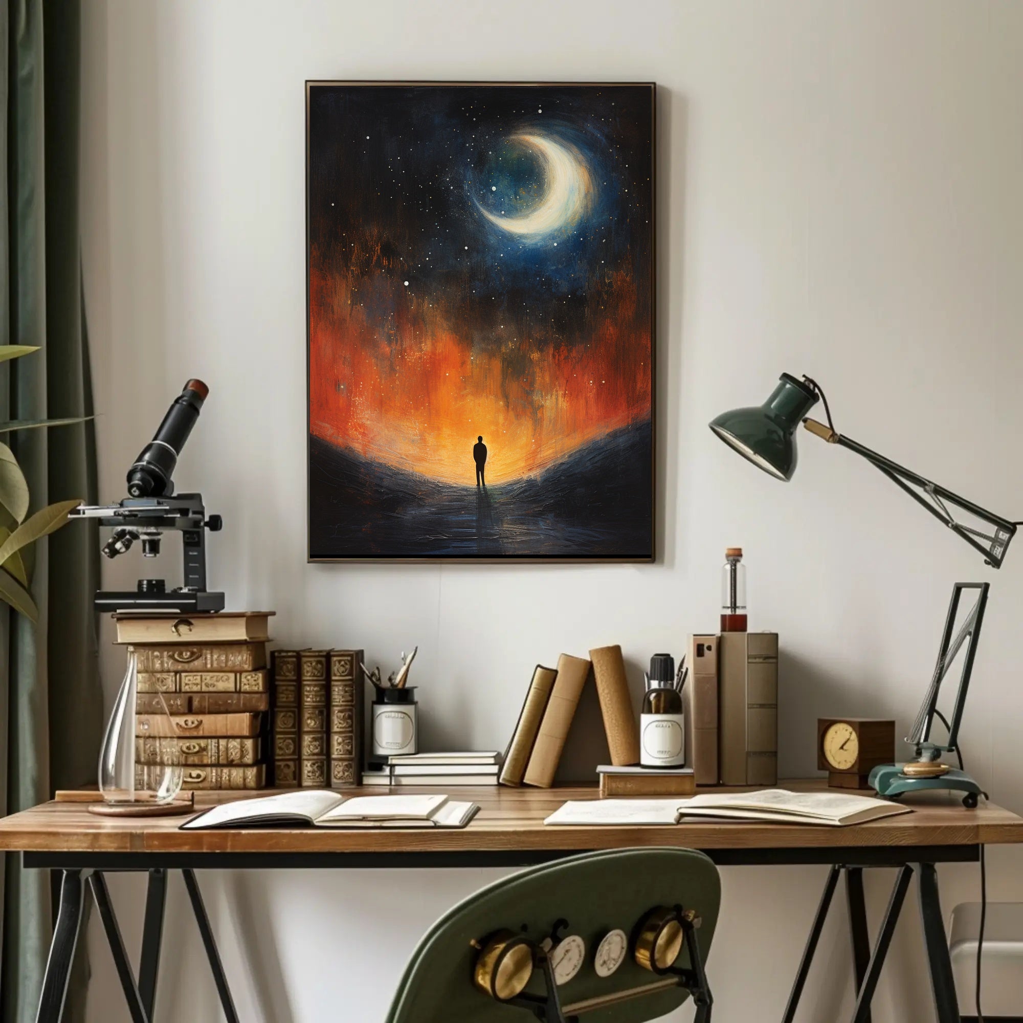 Stargazer's Dream: Surreal Cosmic Night Artistic Poster