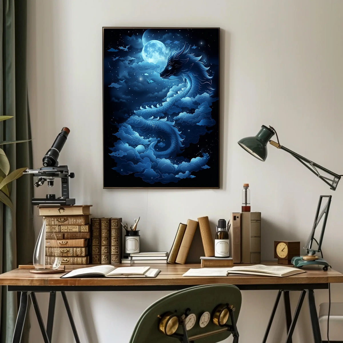 Mystical Dragon Celestial Fantasy Art Poster