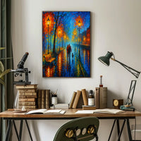 Evening Stroll in a Vibrant Cityscape Poster