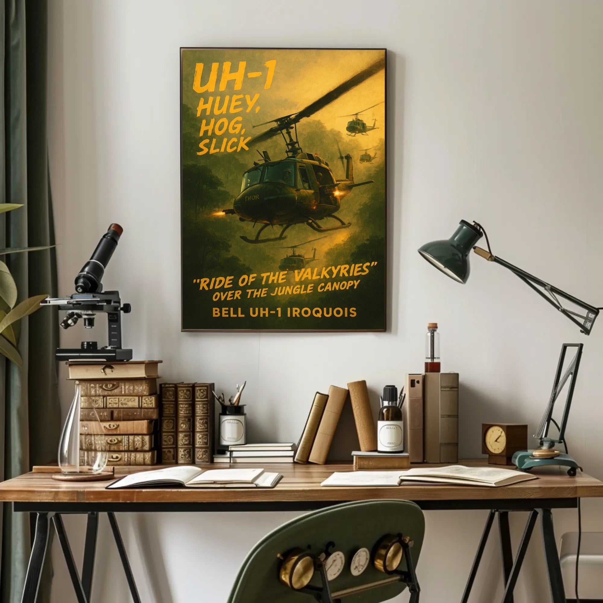 Vietnam War Era Bell UH-1 Iroquois Military Poster