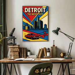 Detroit Vintage Travel Poster Wall Art Print