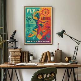Aruba Travel Tropical Retro Artistic Poster