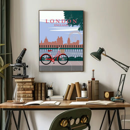 London Cityscape Silhouette: Bold Lettering Travel Poster