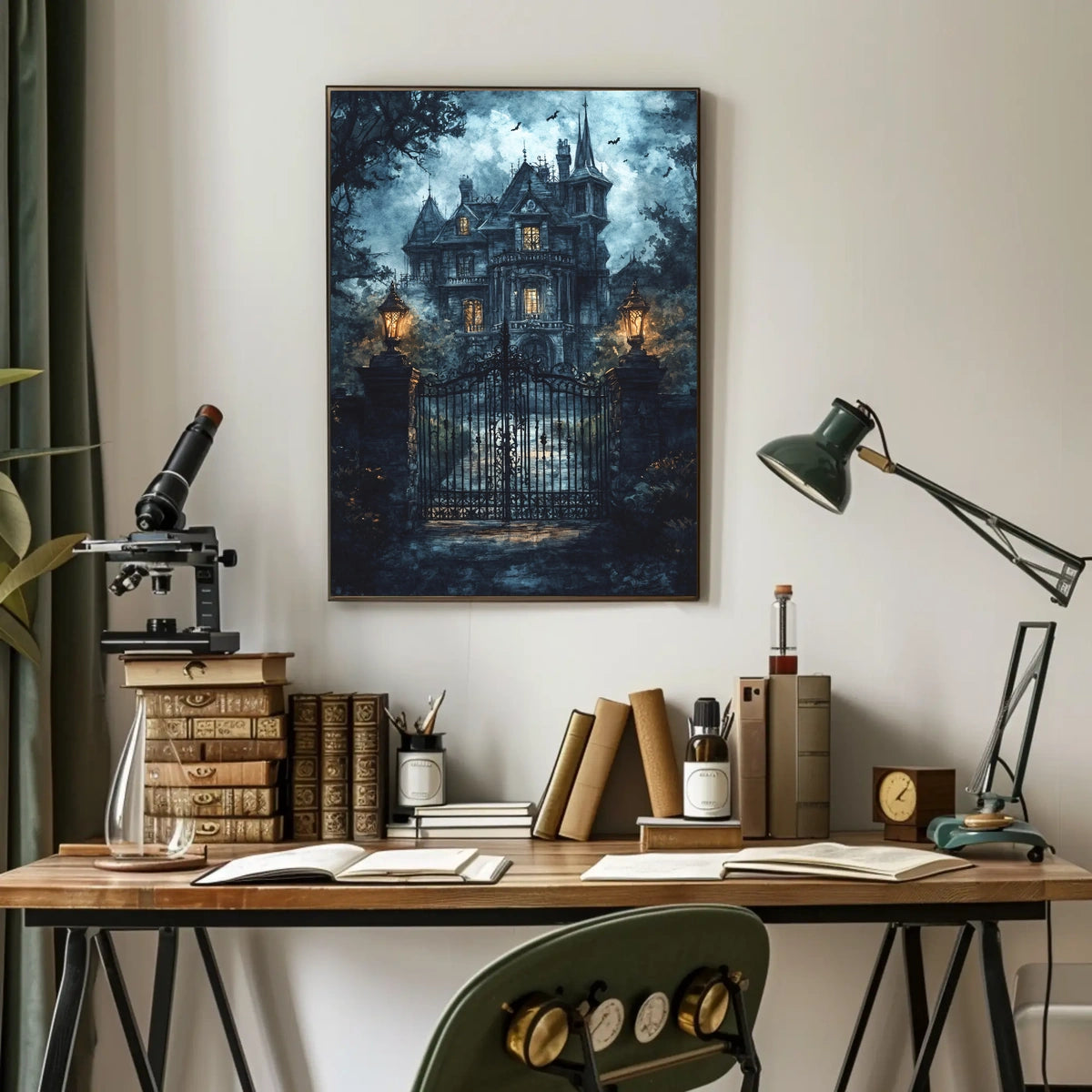 Gothic Haunted Mansion Atmosphere Victorian Era Cultural Heritage Poster