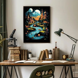 Whimsical Landscape Fantasy Realm Art Poster