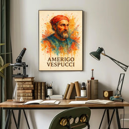 Amerigo Vespucci Watercolor Portrait Poster Art