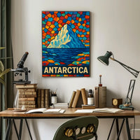 Antarctica A Vibrant Mosaic Poster