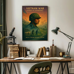 Vietnam War Historical Poster Vintage Military Print