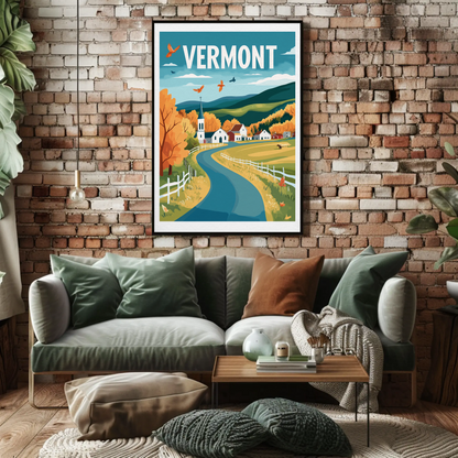 Vermont Vintage Poster - Mountain Road