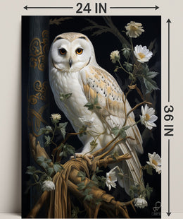 Majestic Owl In Bloom Poster PosterGoat