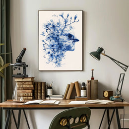 Blossoming Bird Art Print Poster for Home Decor and Wall Art PosterGoat