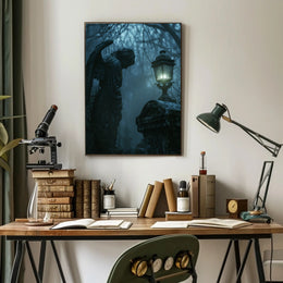 Eerie Angelic Cemetery Scene: Fantasy or Mythology Poster PosterGoat