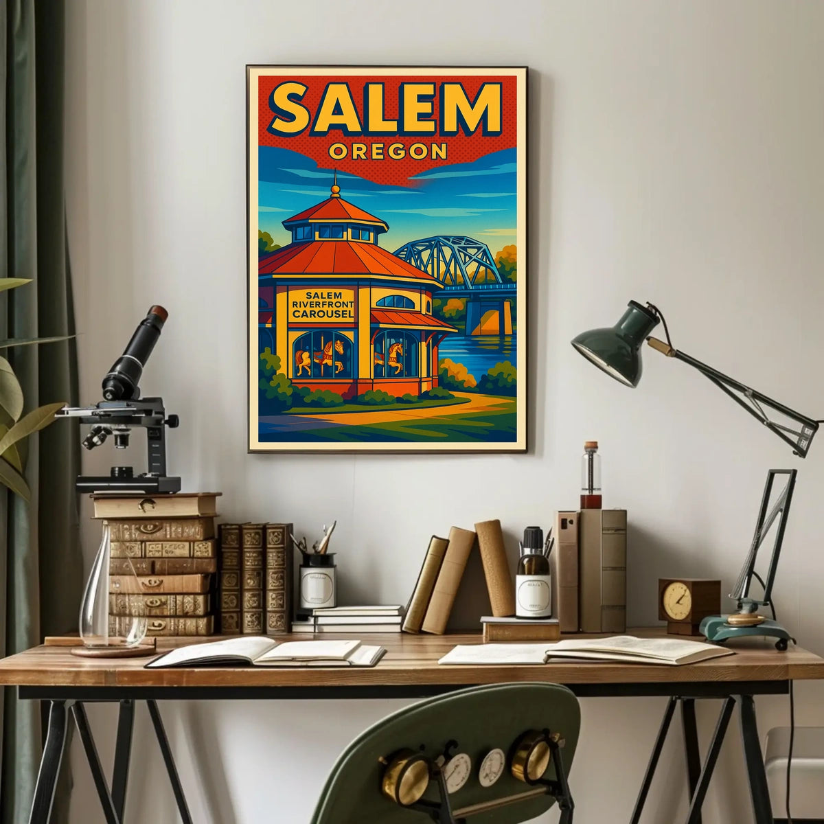Salem Oregon Riverfront Carousel Poster