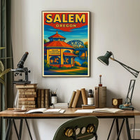 Salem Oregon Riverfront Carousel Poster